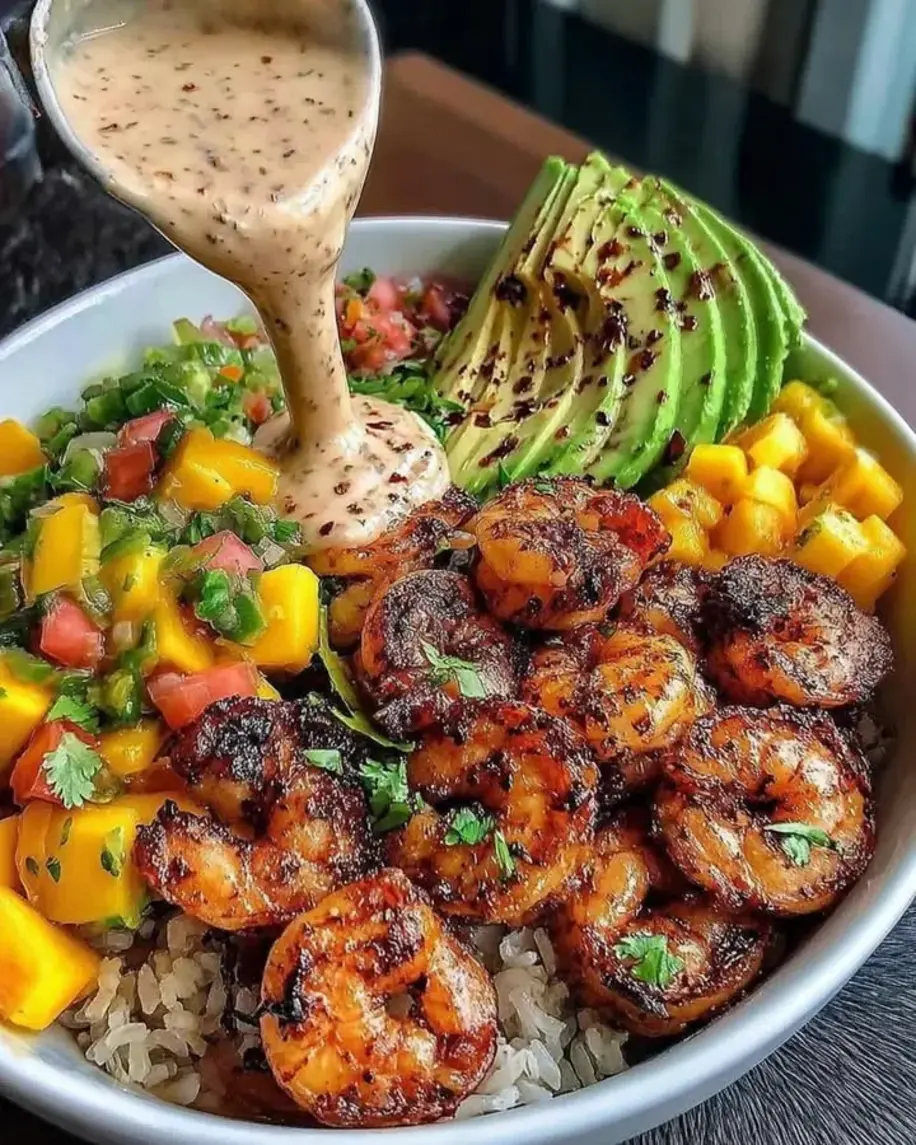 Savory Shrimp Avocado Bowls with Mango Salsa