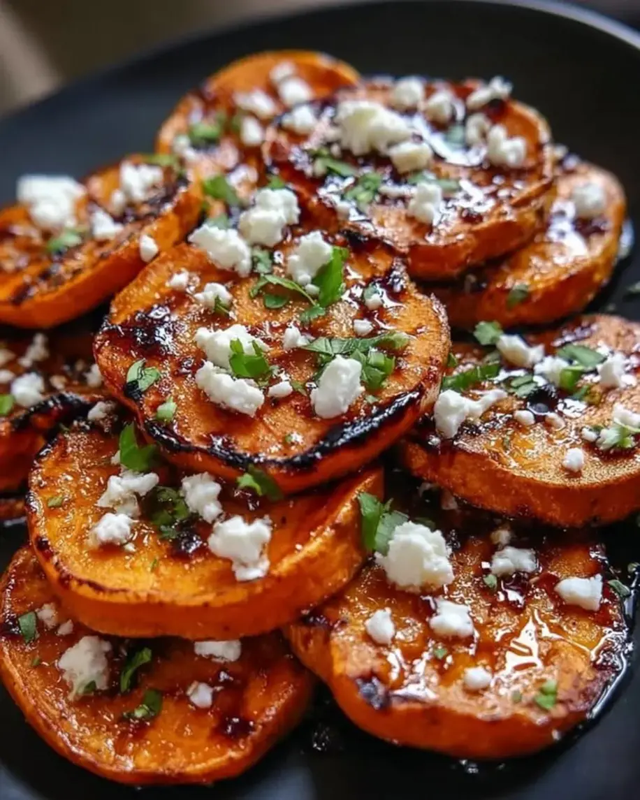 Delicious Roasted Sweet Potato Rounds with Honey and Feta