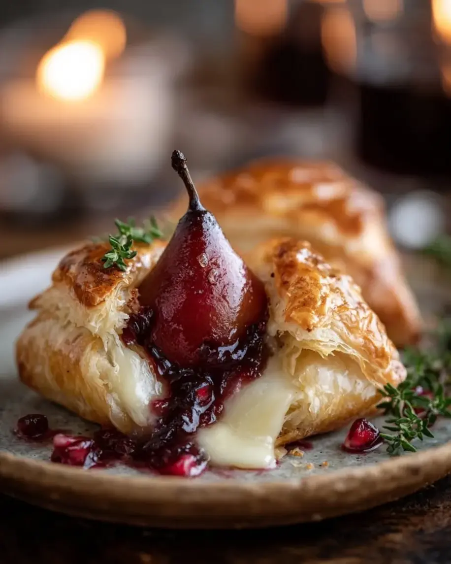Ruby Brie Pastry Jewel on a festive serving platter.