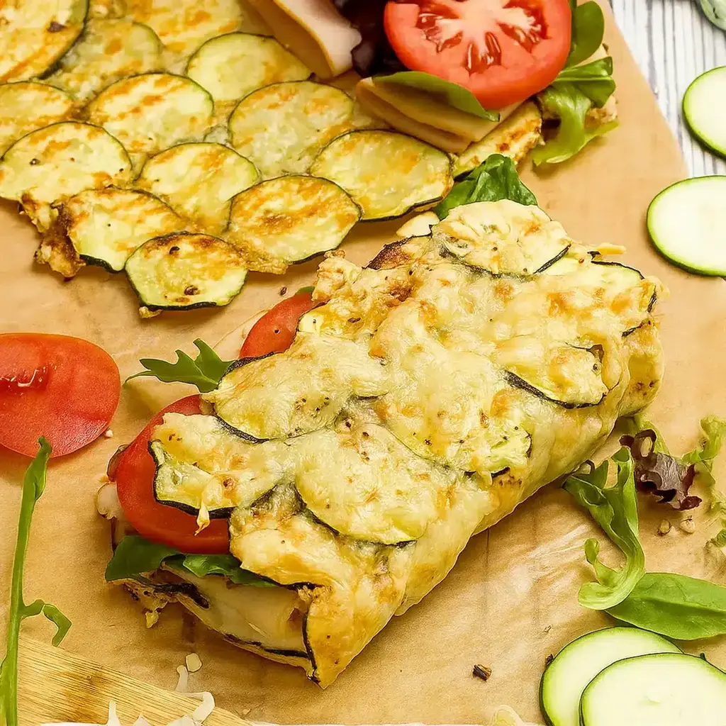 Cheesy Zucchini Flatbread Wraps