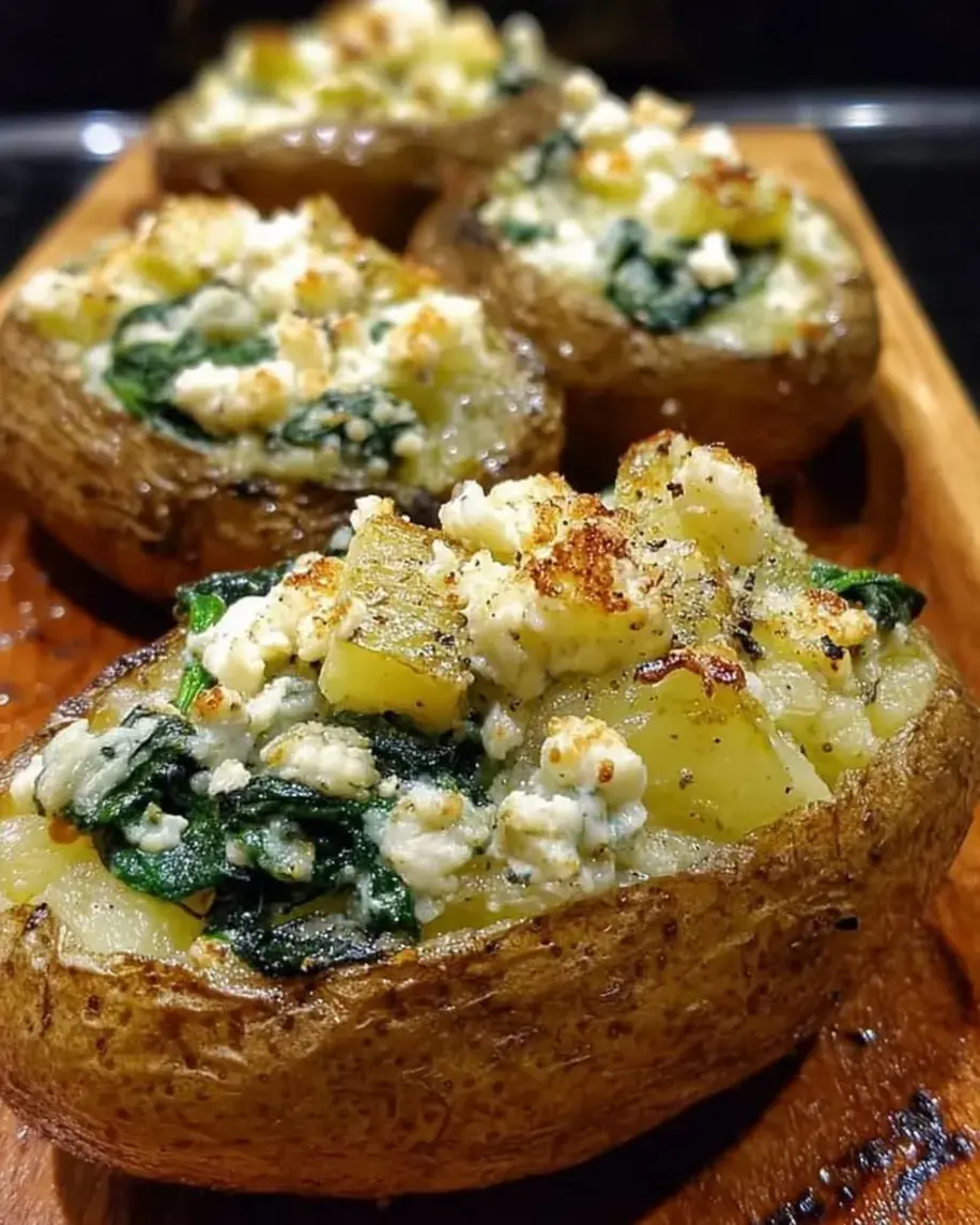 Delicious Spinach and Gorgonzola-Stuffed Potatoes