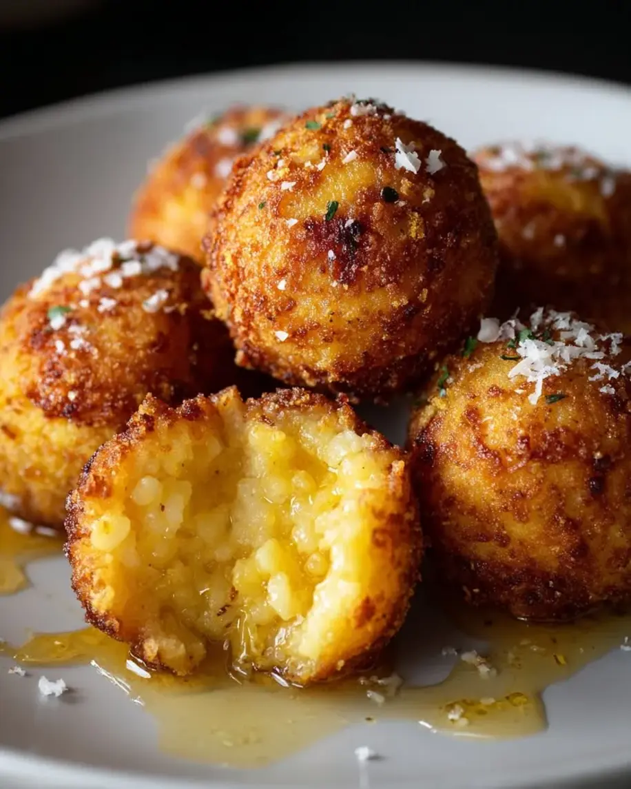 Golden Saffron Arancini with Truffle-Honey Glaze