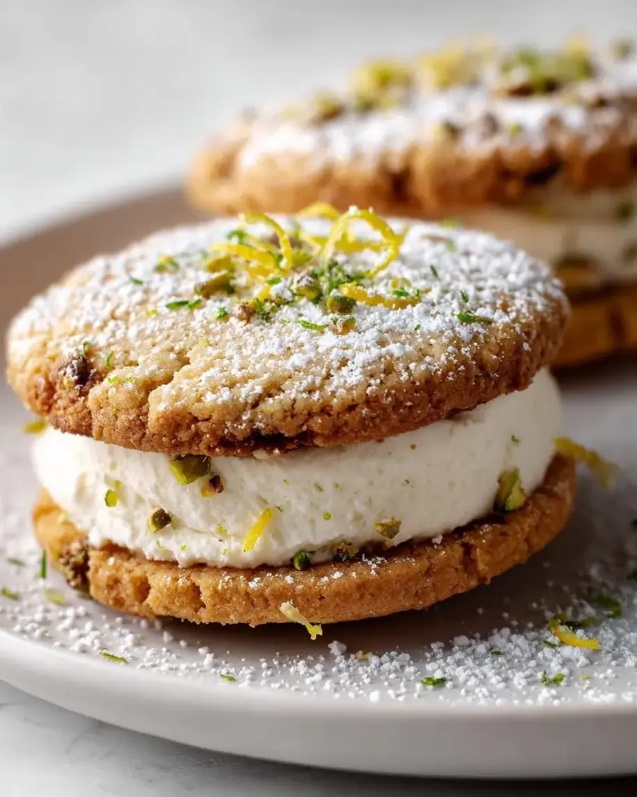 Pistachio Bliss & Frozen Lemon Cloud Dessert ingredients laid out neatly on a white surface.