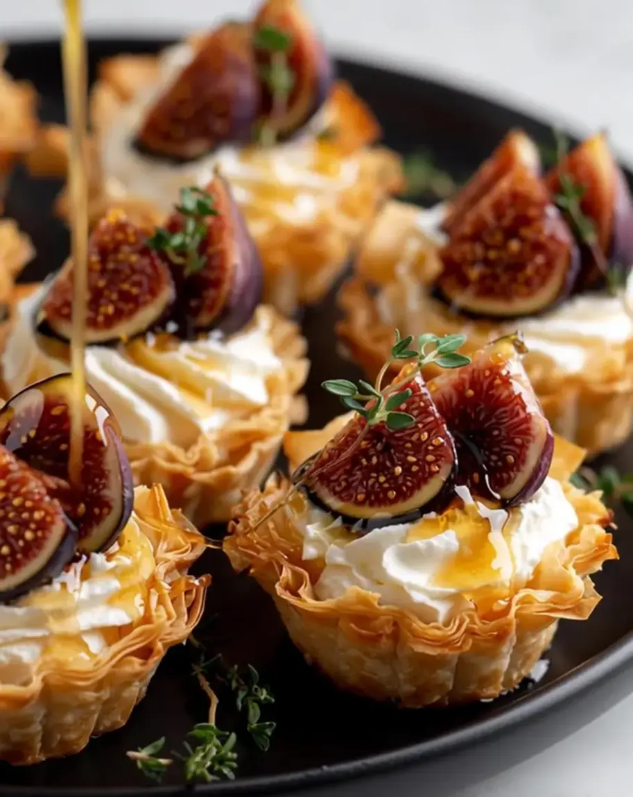 Honey Fig Goat Cheese Bites on a platter