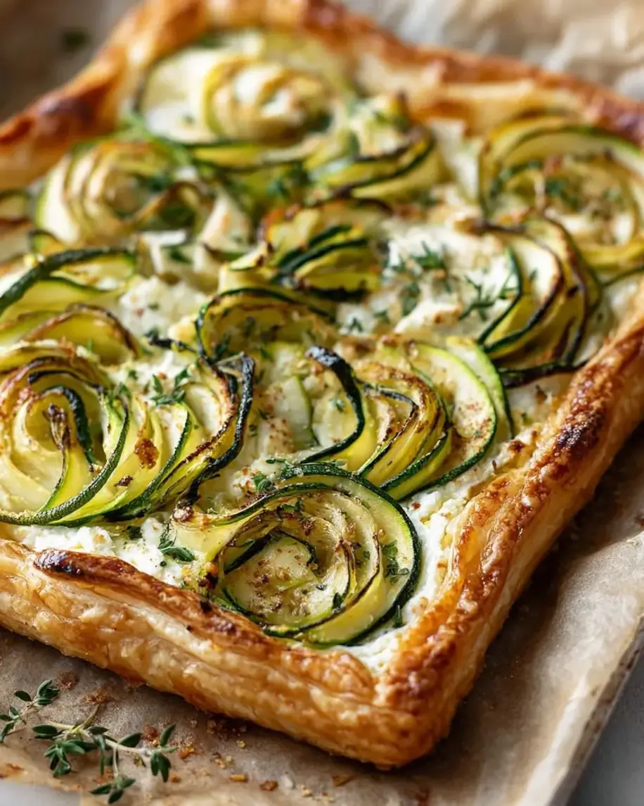 Delicious Puff Pastry Zucchini Tart with Creamy Ricotta and Feta