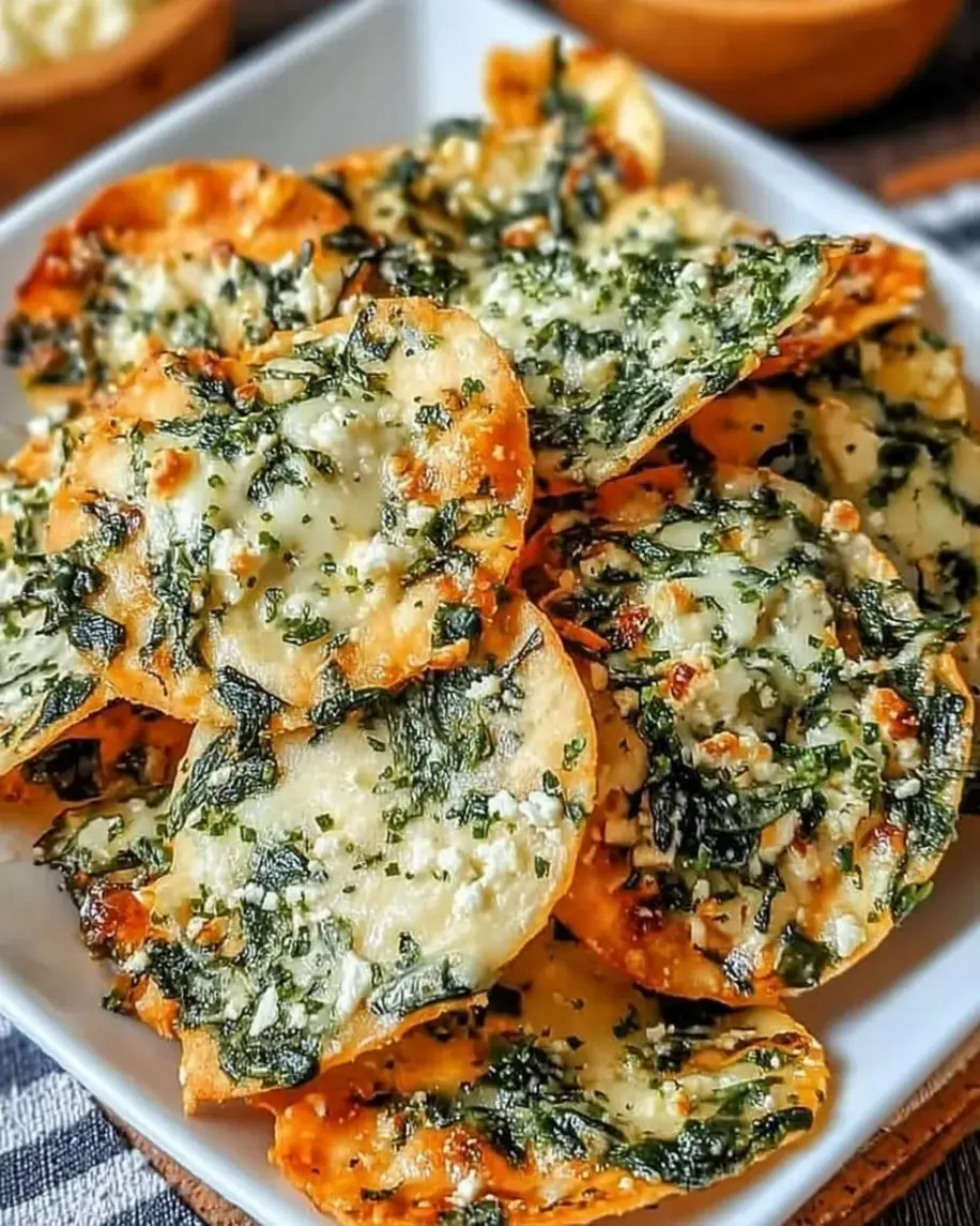 Delicious Mediterranean Spinach and Feta Cheese Crisps Recipe - Appetizer Perfection