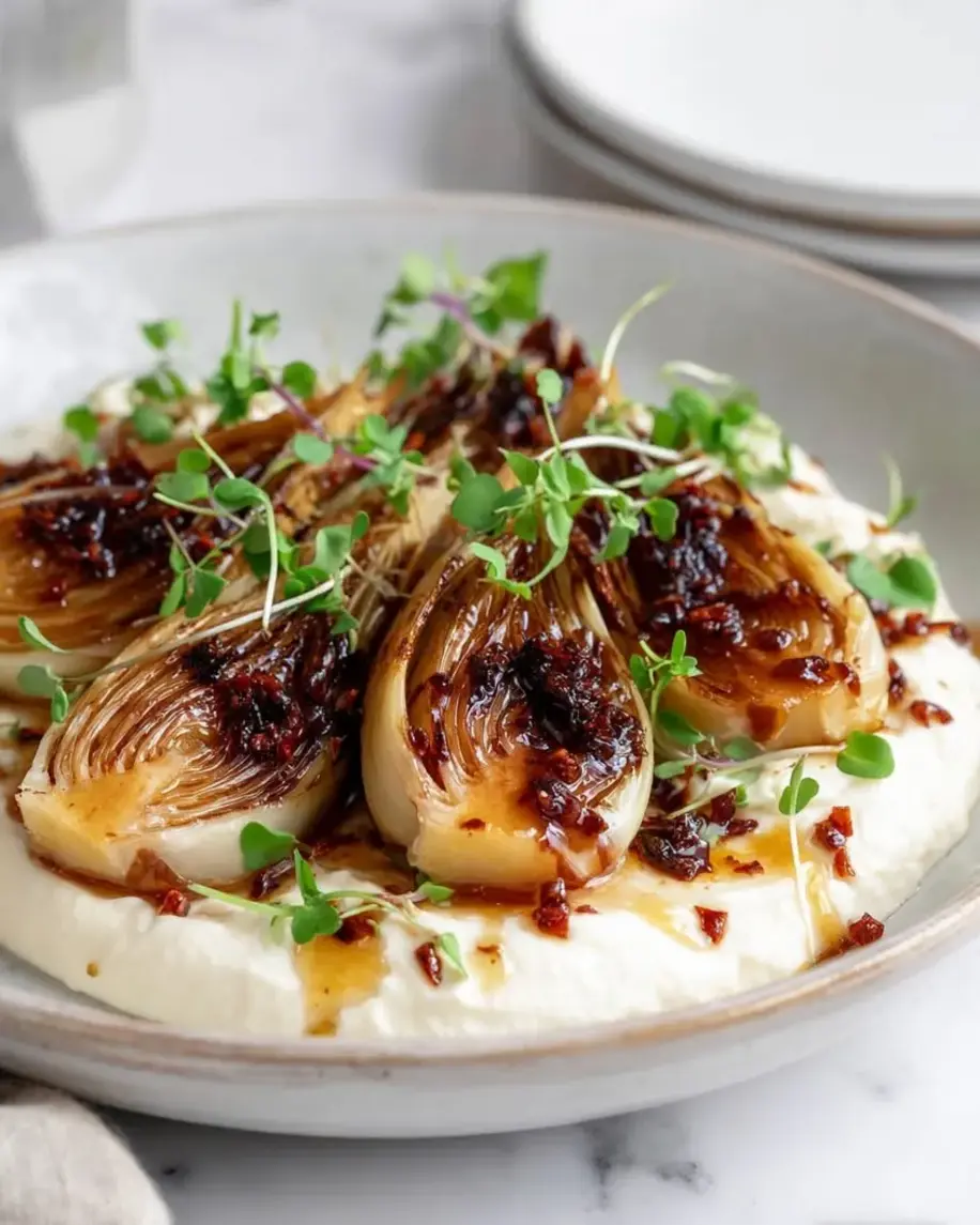 Swicy Caramelized Endive with Whipped Burrata
